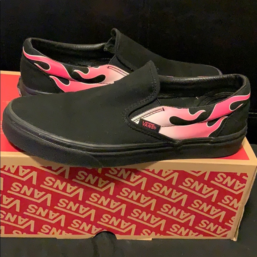Vans Pink Flame Slip-On shoes
